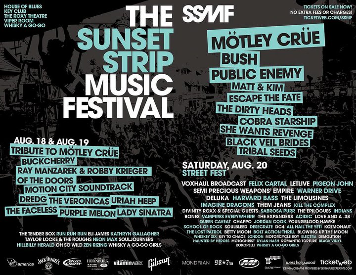 Sunset Strip Music Festival 2011: Sunset Boulevard, West Hollywood, CA 8/18-8/20/11