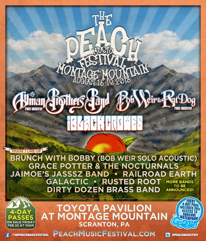 Allman Brothers Band Announce 2nd Annual Peach Music Festival