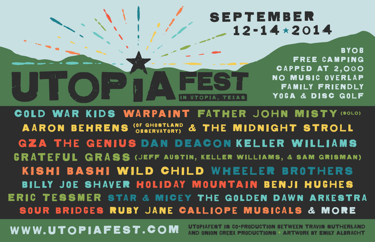 Cold War Kids, Warpaint, Father John Misty, Keller Williams Lead 2014 UTOPiAfest Lineup