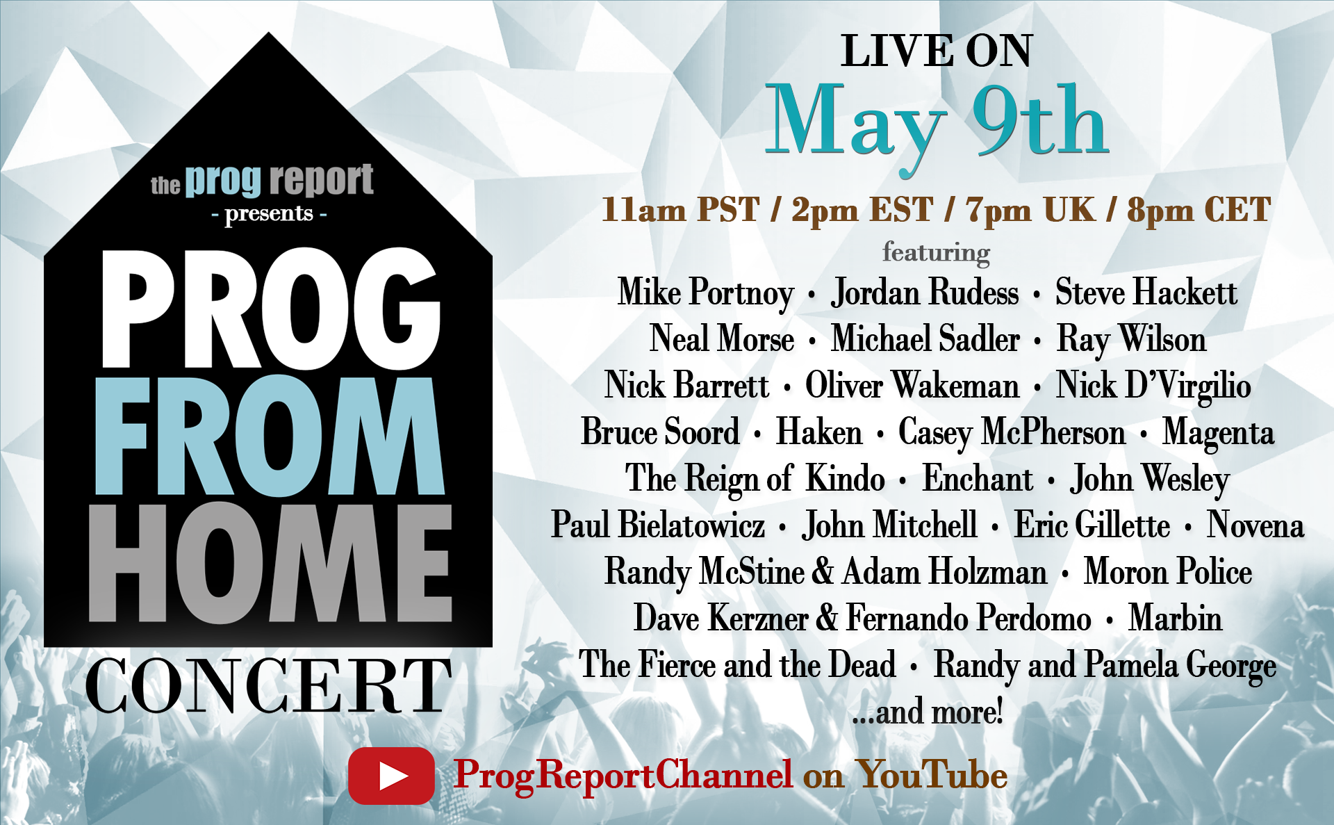 The Prog Report to host All-Star ‘Prog From Home’ concert featuring Mike Portnoy, Jordan Rudess, Steve Hackett, Neal Morse and more.
