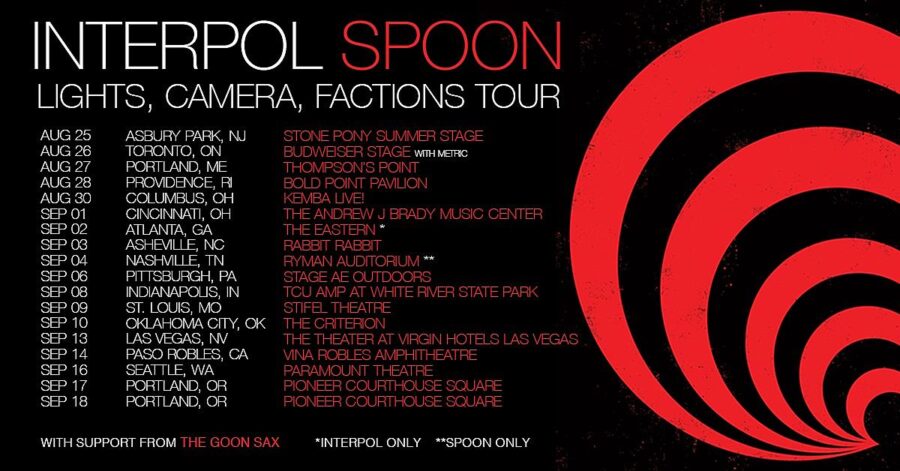 Interpol & Spoon Join Up For “Lights, Camera, Factions” Tour