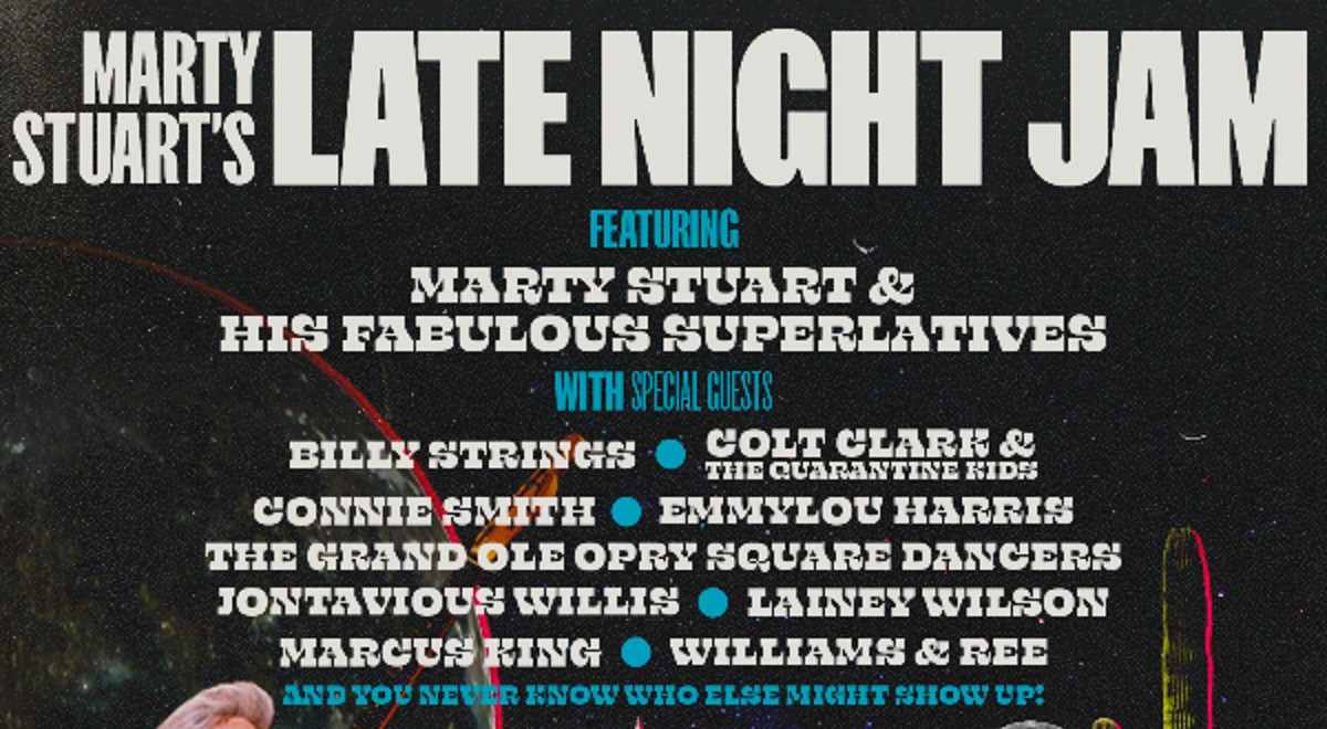 Marty Stuart’s 19th “Late Night Jam” Returns To The Ryman Auditorium With Billy Strings, Emmylou Harris & More