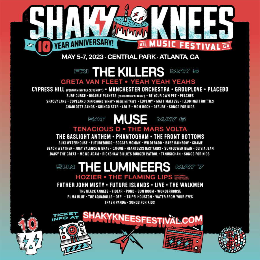 The Killers, Lumineers, Muse Headlining 2023 Shaky Knees Music Festival